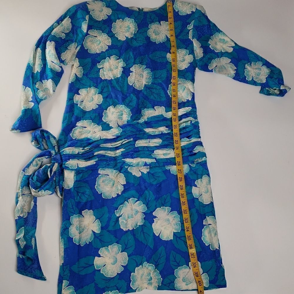 Vintage Floral 100% Silk ST GILLIAN Dress Size 10 - Picture 8 of 12